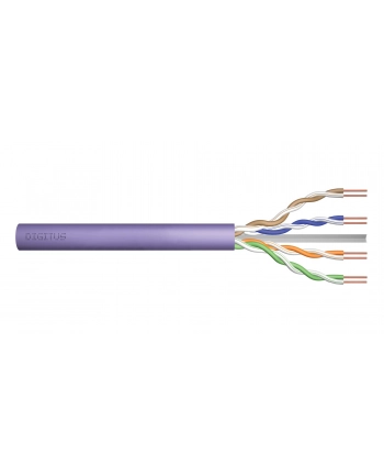 DIGITUS Installation cable cat.6 U/UTP B2ca solid wire AWG 23/1 LSOH 500m violet reel nr 1