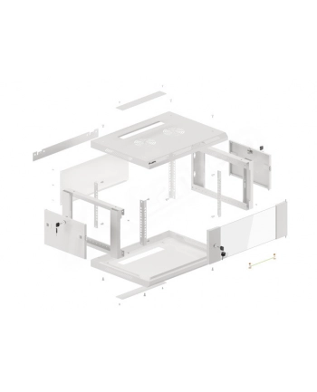 LANBERG WF01-6404-10S wall-mounted rack 19 demounted flat pack 4U/600x450mm gray - Towar z uszkodzonym opakowaniem (P) nr 2