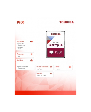 toshiba Dysk HDD P300 6TB 3.5 cala S3 5400rpm 128MB bulk