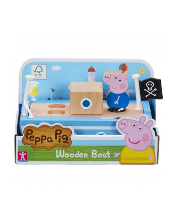 tm toys Peppa Pig - Drewniana łódka z figurką Świnka Peppa 07209