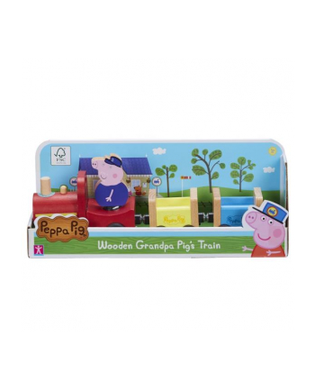 tm toys Peppa Pig - Drewniany pociąg z figurką Świnka Peppa 07210