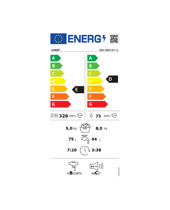 candy Pralko-suszarka do zabudowy CBD 485D1E/1-S