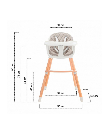 kinderkraft Krzesełko do karmienia 2w1 Sienna szare