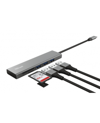 trust CZYTNIK KART HALYX FAST USB-C HUB CARD READ-ER