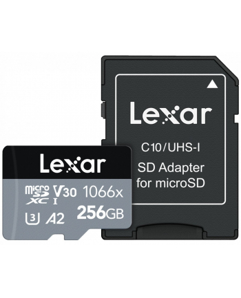 lexar Karta pamięci microSDXC 256GB 1066x 160/120MB/s CL10 adapter