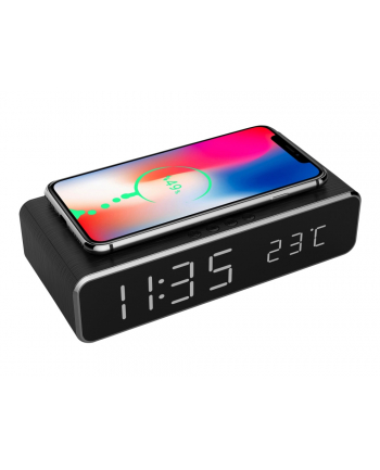 gembird Cyfrowy budzik z funkcją ładowania bezprzewodowego