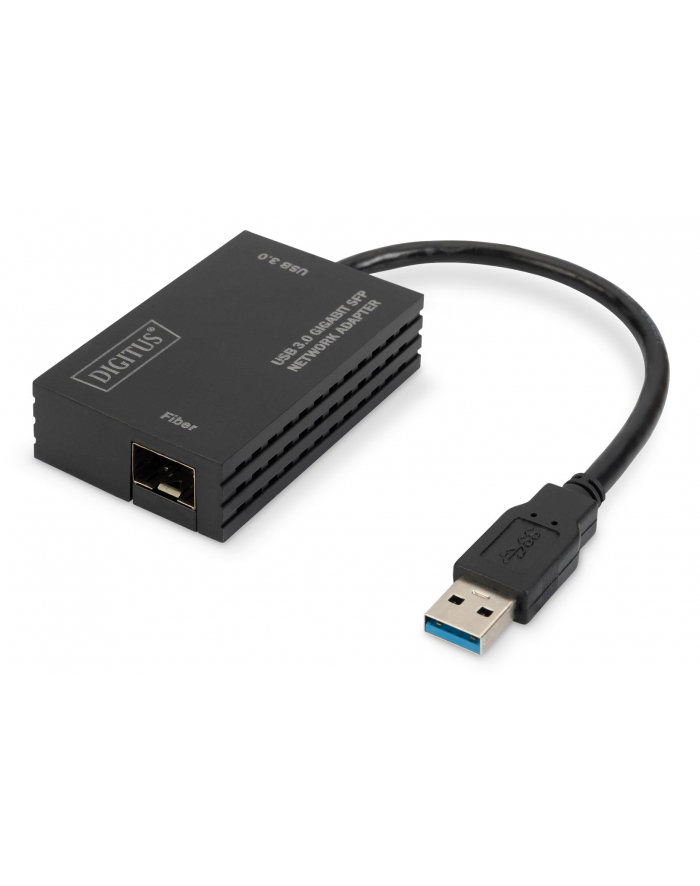 digitus Karta sieciowa przewodowa USB 3.0 A do RJ45 Gigabit SFP Ethernet 1 Gbps Fiber Chipset RTL8153 główny