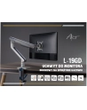 art Uchwyt biurkowy gazowy do 1 monitora LED/LCD 17-32' L-19GD 2-9kg 2xUSB 3.0 Premium Aluminiowy - nr 66