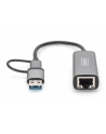 digitus Karta sieciowa przewodowa USB 3.1 Typ C + USB A do 1x RJ45 2.5 Gigabit Ethernet 10/100/1000/2500Mbps - nr 53