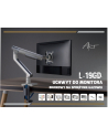 art Uchwyt biurkowy gazowy do 1 monitora LED/LCD 17-32' L-19GD 2-9kg 2xUSB 3.0 Premium Aluminiowy - nr 55