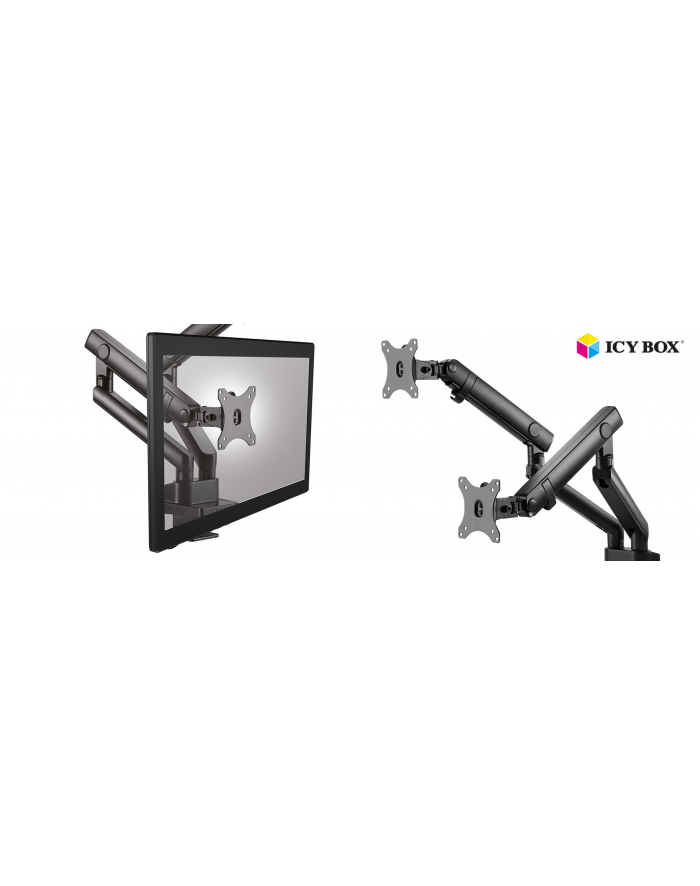 icy box ICYBOX IB-MS314-T Monitor stand with table support for two monitors up to 32inch główny