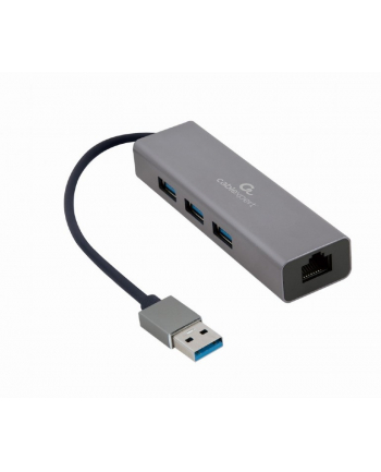 GEMBIRD A-AMU3-LAN-01 Adapter USB-AM do LAN Gigabit HUB USB 3.0 x3 czarny