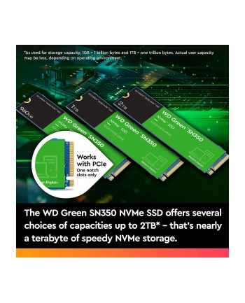 western digital WD Green SN350 NVMe SSD 1TB M.2 2280 PCIe Gen3 8Gb/s nr 1