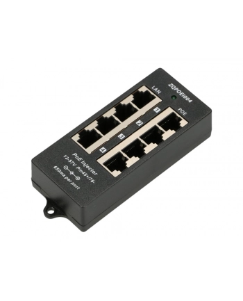 EXTRALINK PoE injector 4 portowy IN czarna CASE