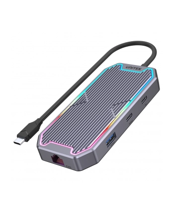 UNITEK HUB USB-C HDMI 2.0 RJ45 3.5mm PD 100W 10Gbps D1029A nr 2