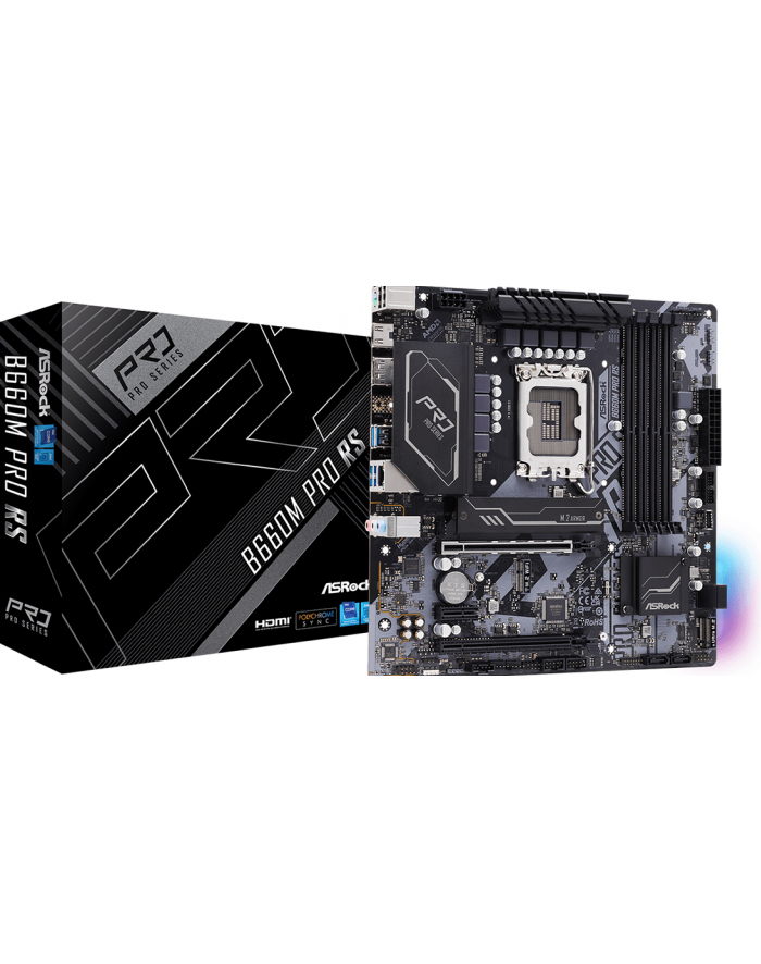 ASROCK B660M Pro RS LGA1700 4x DDR4 DIMM HDMI DP 1xPCIe 5.0 x16 1xPCIe 4.0 x16 1xPCIe 3.0 x1 główny