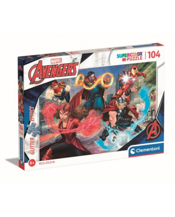 Clementoni Puzzle 104el brokatowe Avengers. Marvel 20347