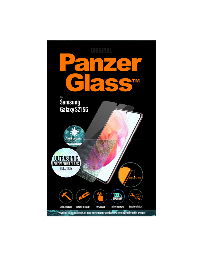 PANZERGLASS SZKŁO HARTOWANE SAMSUNG GALAXY S21 5G ANTYBAKTERYJNE DO ETUI 7269 główny