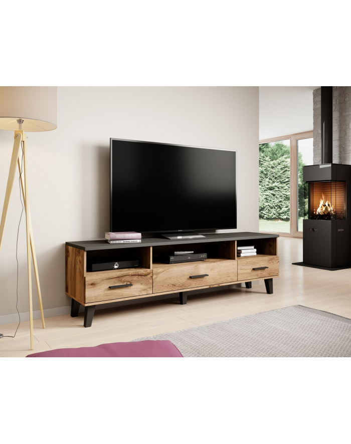 cama meble RTV LOTTA 180 3S3K wotan + czarny mat główny