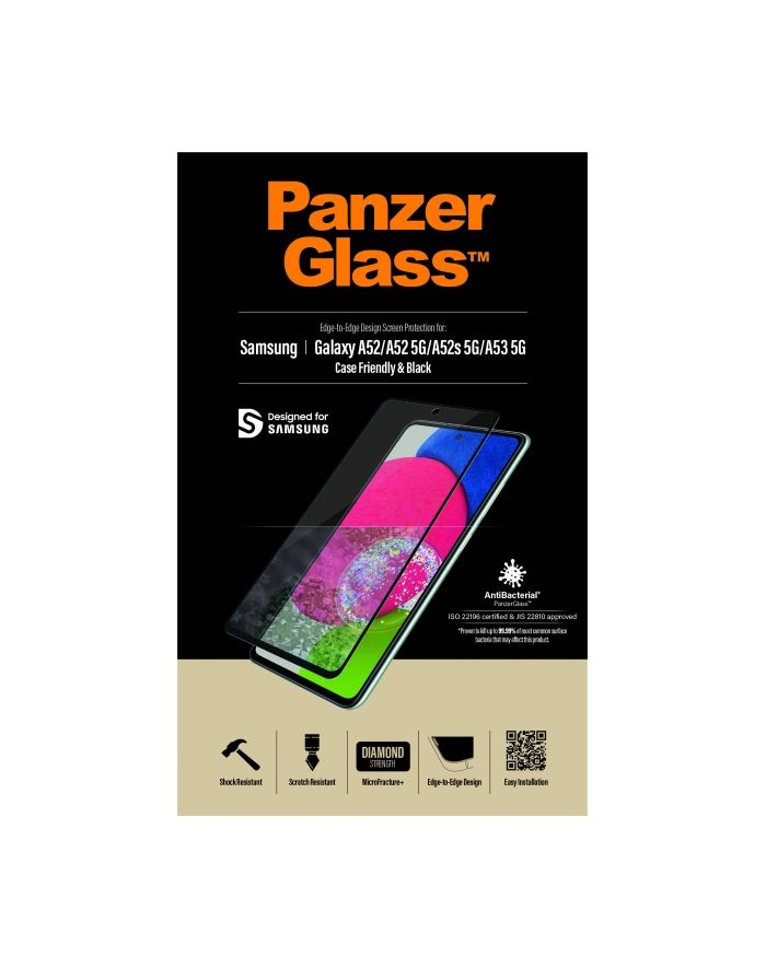 PANZERGLASS SZKŁO HARTOWANE SAMSUNG GALAXY A52/A52 5G ANTYBAKTERYJNE 7253 główny