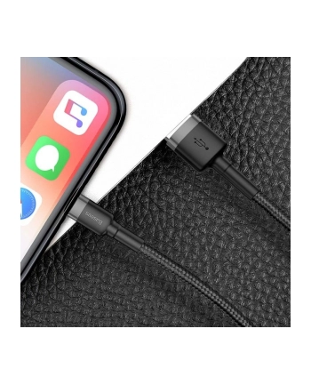 BAS(wersja europejska)S KABEL LIGHTNING USB 2 4A 1M SZARO-CZARNY