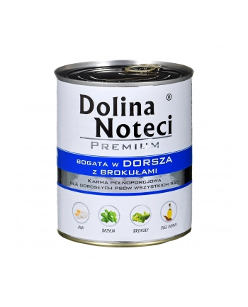 DOLINA NOTECI Premium bogata w dorsza z brokułami - mokra karma dla psa - 800g