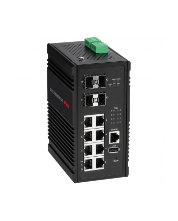 Switch EDIMAX IGS-5408P  (8 Portowy Gigabitowy Przemysłowy Przełącznik PoE+ Web Managed z 4 slotami SFP)