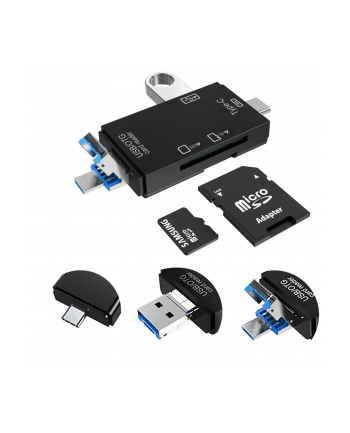 VAKOSS CZYTNIK KART 6W1 USB A/ MICRO USB/ USB C/ SD/ MICRO SD/ USB TC-R425X