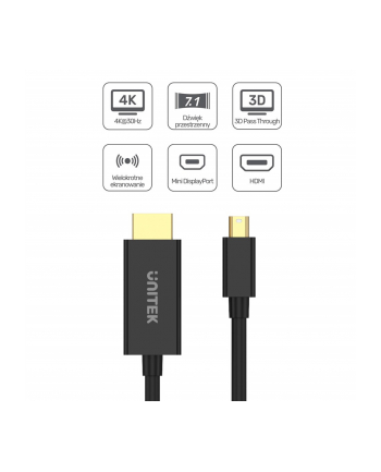 UNITEK ADAPTER MINIDP - HDMI  4K@30HZ  KABEL 2M