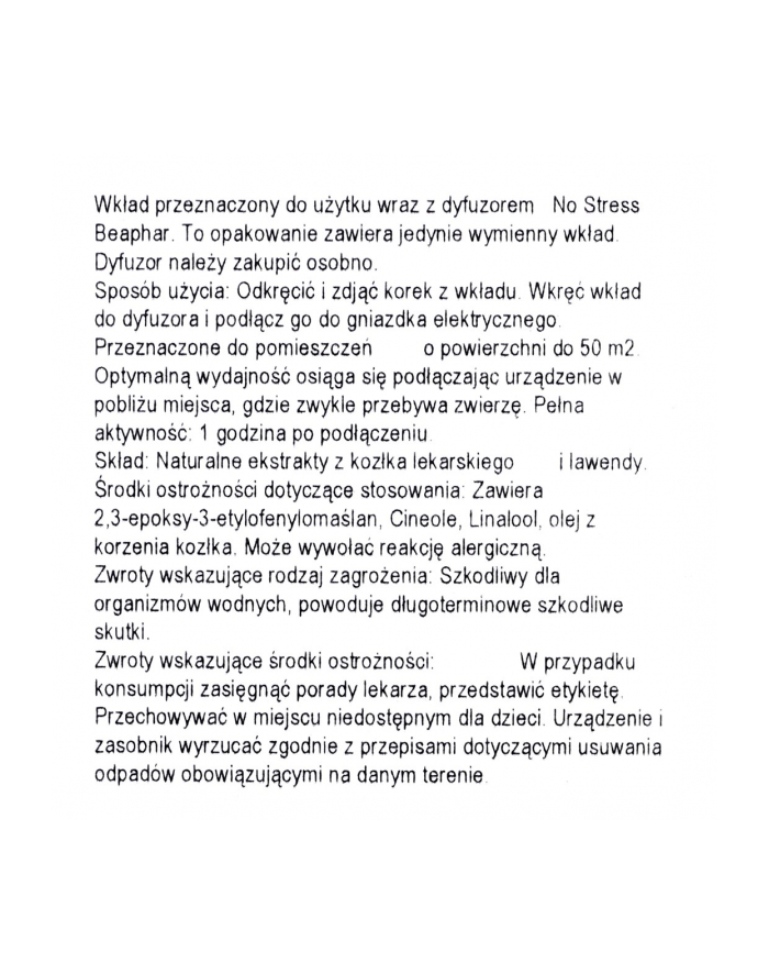 Beaphar wkład do aromatyzera behawioralnego dla kotów 30ml główny