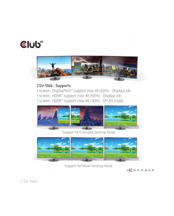 club 3d Stacja dokująca Club3D CSV-1566 (USB Gen1 Type-C Triple Display DP Alt mode + Displaylink™ Dynamic PD Charging Dock with 120 Watt PS)