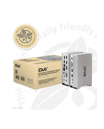 club 3d Stacja dokująca Club3D CSV-1568 (USB Gen2 Type-C Triple Display DP Alt mode + Displaylink™ Dynamic PD Charging Dock with 120 Watt PS)