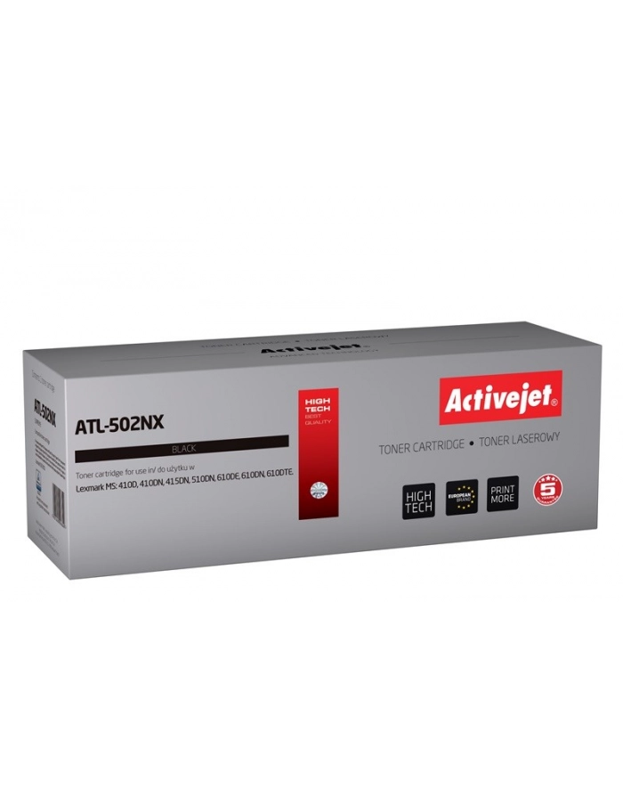 Toner Activejet ATL-502NX (zamiennik Lexmark 502X/50F2X00; Supreme; 10000 stron; czarny) główny