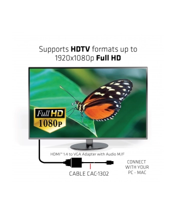 club 3d adapter club3D CAC-1302 (05 m HDMI Type A (Standard) VGA (D-Sub) Black) nr 1