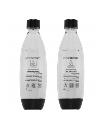 sodastream 1 Litrowe butelki Fuse - Czarne Dwupak do zmywarki