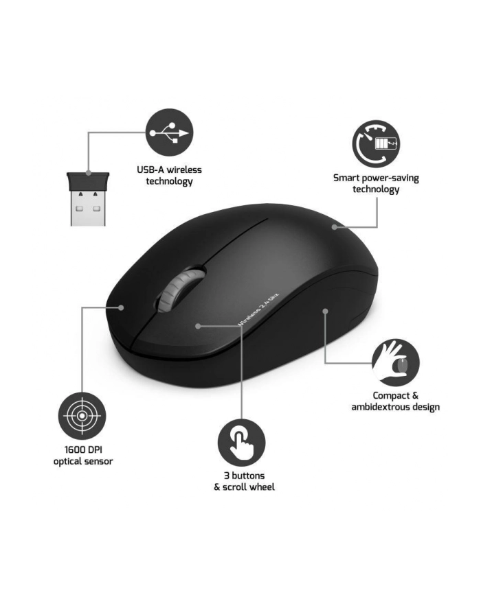 Mysz PORT D-ESIGNS 900540 Wireless BLACK główny