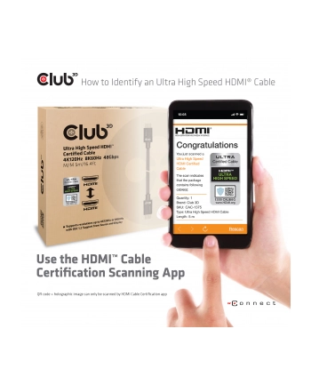 club 3d Kabel Club3D CAC-1375 (Ultra High Speed HDMI™ Certified Cable 4K120Hz 8K60Hz 48Gbps M/M 5m) nr 1