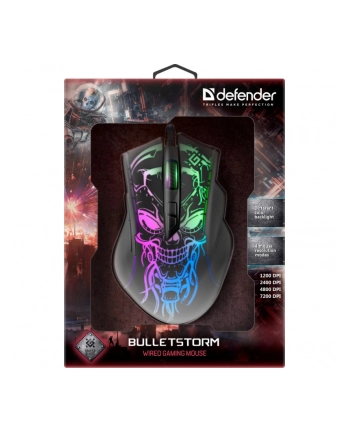 D-EFEND-ER MYSZ PRZEWODOWA GAMINGOWA BULLETSTORM GM-928 OPTIC 7200 DPI 7P 52928 nr 2