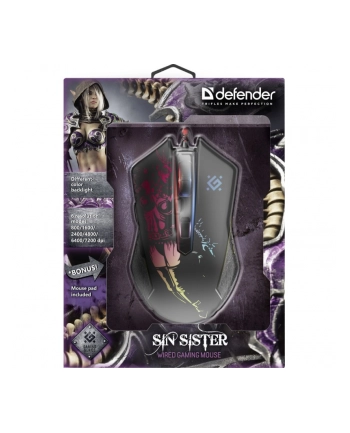 D-EFEND-ER MYSZ PRZEWODOWA GAMINGOWA SIN'SISTER GM-933 OPTIC 7200 DPI 6P 52933 nr 2