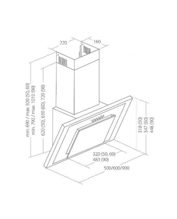 Okap kominowy AKPO WK-4 NERO ECO 60 BIAŁY (162 m3/h; 600mm; kolor biały)