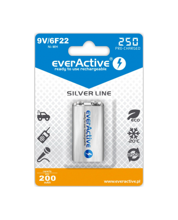 everactive Akumulatorek 6F22/9V NI-MH 250 mAh 1 szt. ready to use