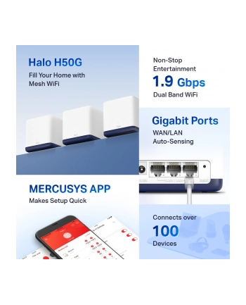 Tp-Link System WiFi Mesh Halo H50G AC1900 3-pak nr 2