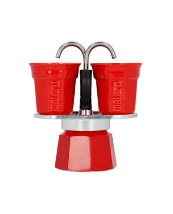 Bialetti kawiarka Mini Express czerwona 2tz + 2 filiżanki nr 2