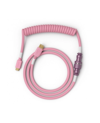 Glorious PC Gaming Race Coiled Cable Prism Pink, USB-C to USB-A Spiralcable - 1,37m, pink