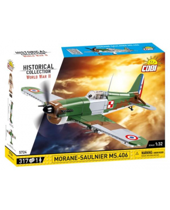 COBI 5724 Historical Collection WWII Samolot myśliwski Morane-Saulnier MS.406 317 klocków