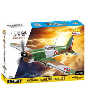 COBI 5724 Historical Collection WWII Samolot myśliwski Morane-Saulnier MS.406 317 klocków