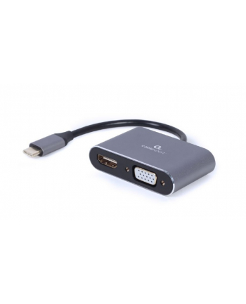 GEMBIRD A-USB3C-HDMIVGA-01 Adapter USB typu C na HDMI + VGA szary