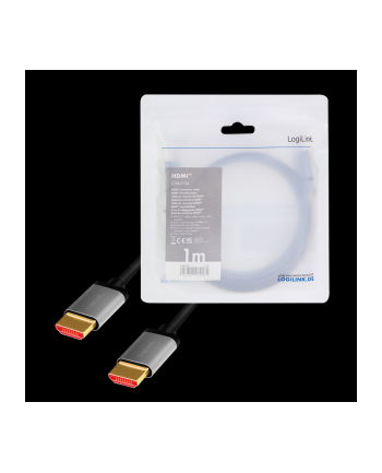 LOGILINK CHA0104 Kabel HDMI A/M to A/M 8K/60Hz alu czarny/szary 1m