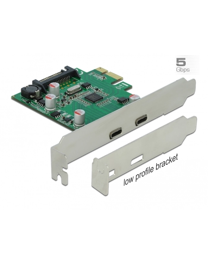 DeLOCK PCIe x1> 2x external SuperSpeed ??USB - (USB 3.2 Gen 1) USB Type-C główny
