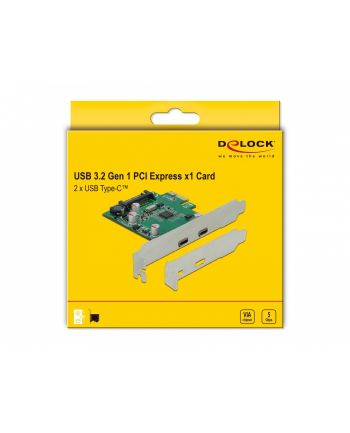 DeLOCK PCIe x1> 2x external SuperSpeed ??USB - (USB 3.2 Gen 1) USB Type-C